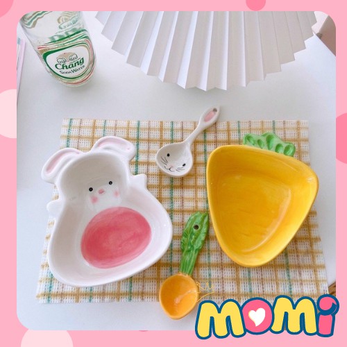 Bát ăn dặm, chén tập ăn, bát hình thỏ và cà rốt cho bé