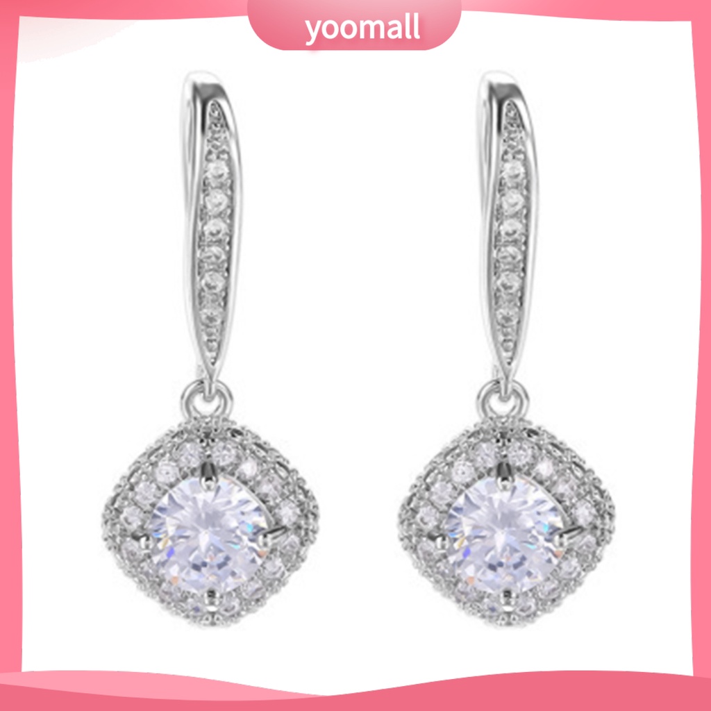 Khuyên Tai Dạng Móc Thả Lủng Lẳng Đính Đá Zircon Cho Nữ