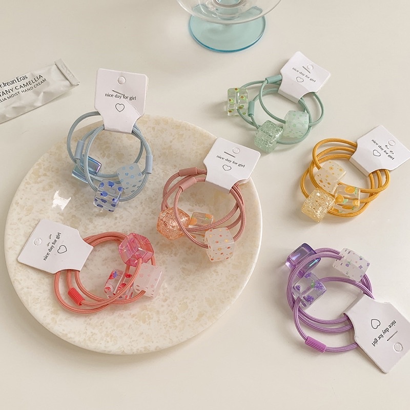 ✨Set 3 chun cột tóc hình viên kẹo ngot ngào