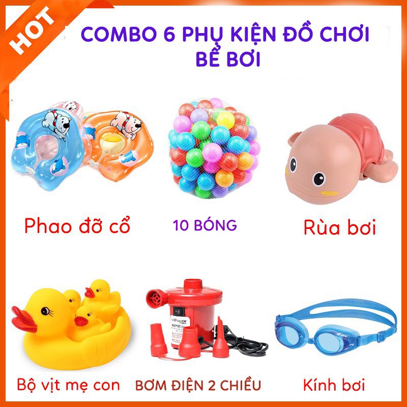 Bể Bơi Cho Bé, Bể Bơi Phao, Hồ Bơi Cho Bé Bơm Hơi Tại Nhà Chống Trượt An Toàn Cho Bé, Hàng Loại 1, Tặng Nhiều Quà Cho Bé