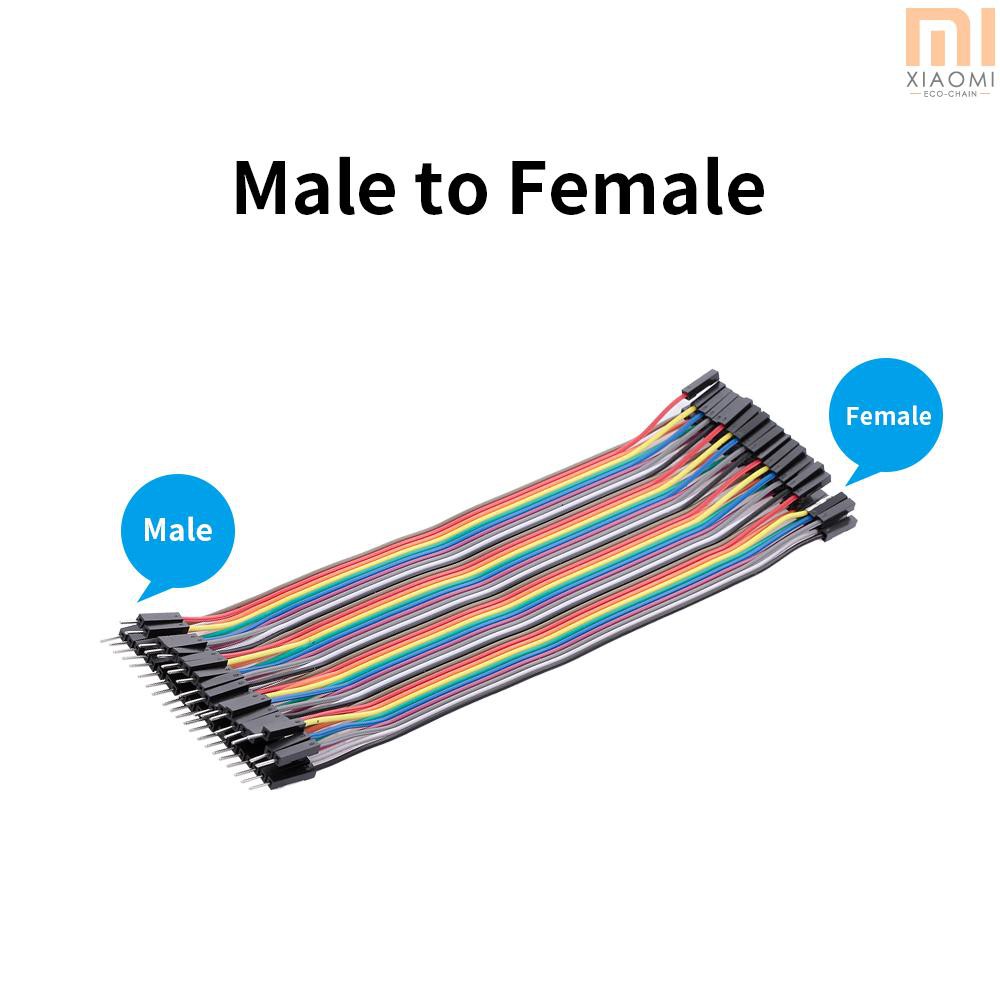 【shine】Breadboard Jumper Wires Male to Female Dupont Cable for Arduino Multicolored Ribbon Cables 40Pin 20cm