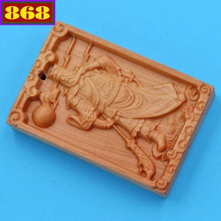 Mặt gỗ ngọc am khắc tượng Quan công MG50