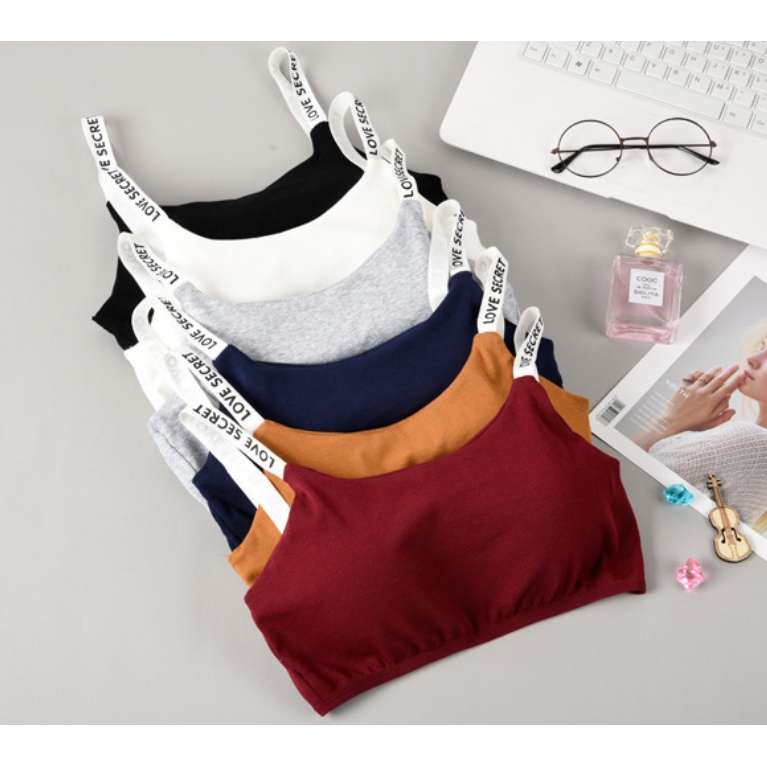 Áo Ngực Nữ In Chữ Vải Cotton