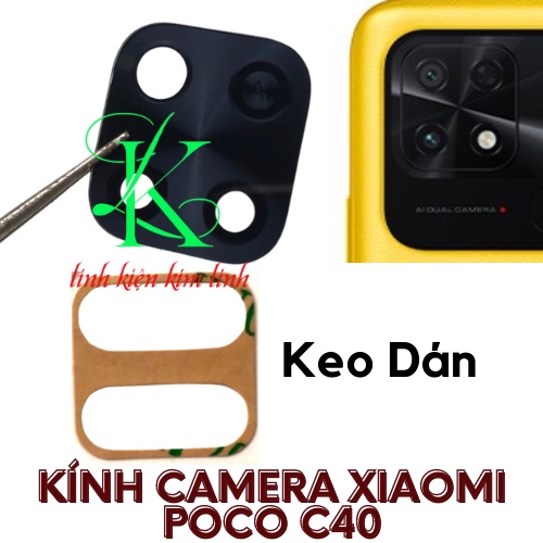 Kính camera XM poco c40 có sẵn keo dán ( Kính camera dành cho poco C40 )