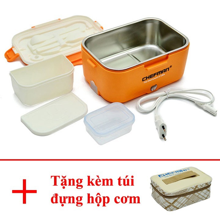 Hộp cơm hâm nóng Chefman CM-113i inox, Lõi inox 304, Bảo hành 24 tháng