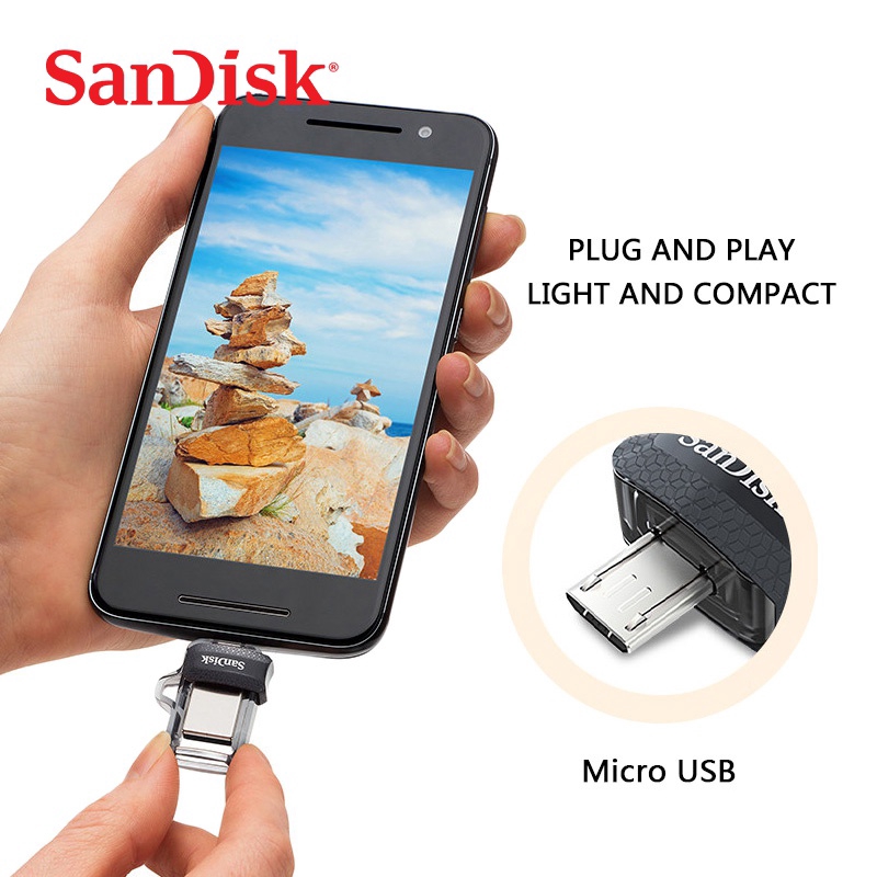 Usb 3.0 Otg 128gb 64gb 32gb Cho Pc / Android Micro