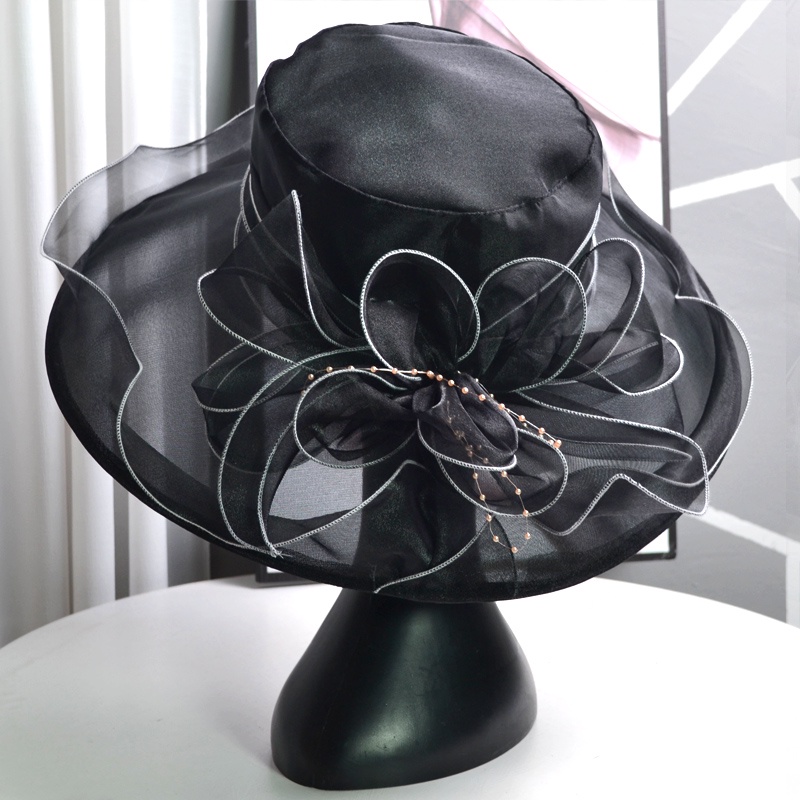 Nón Rộng Vành Phối Hoa Thời Trang Cho Nữ