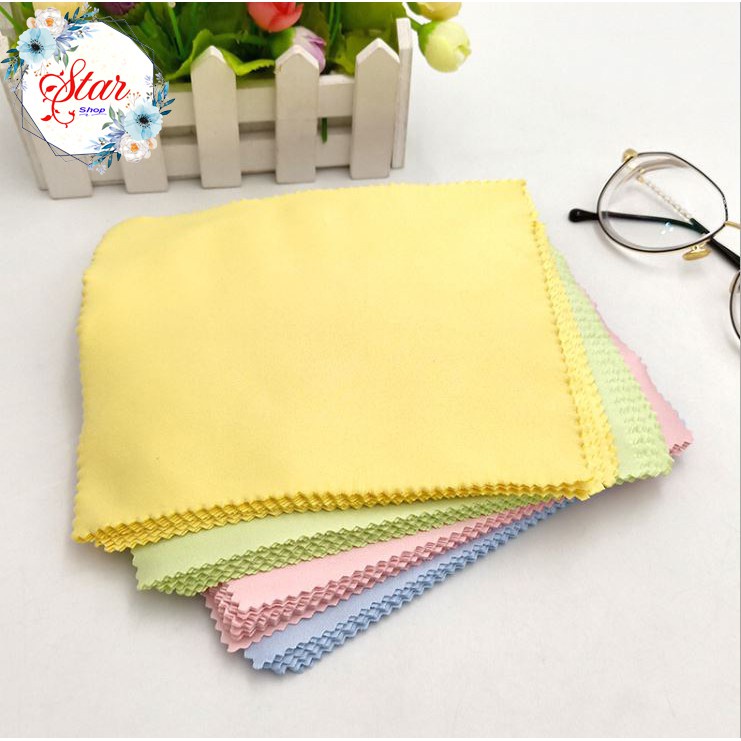 Khăn lau kính mát chuyên dụng chất liệu cotton mềm mại khi sử dụng kt 14x17cm