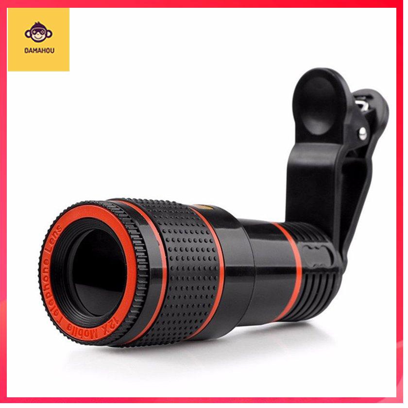 【Trong kho】Camera điện thoại di động Lens 12X Zoom Telephoto Lens Kính viễn vọng ngoài Clip