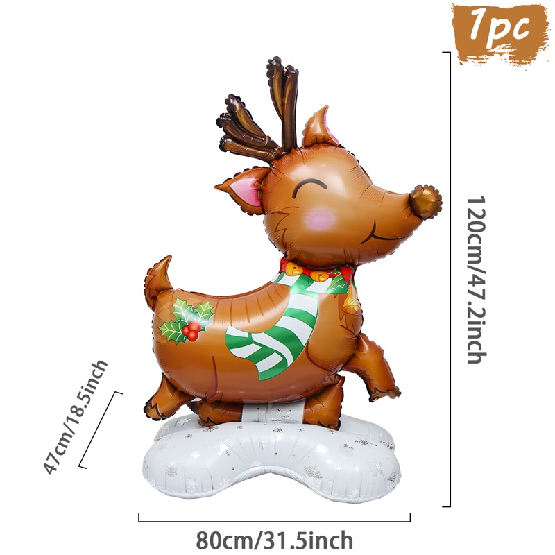 Bong Bóng Lá Nhôm Hình Ông Già Noel Tuần Lộc Giáng Sinh Trang Trí Đa Ứng Dụng