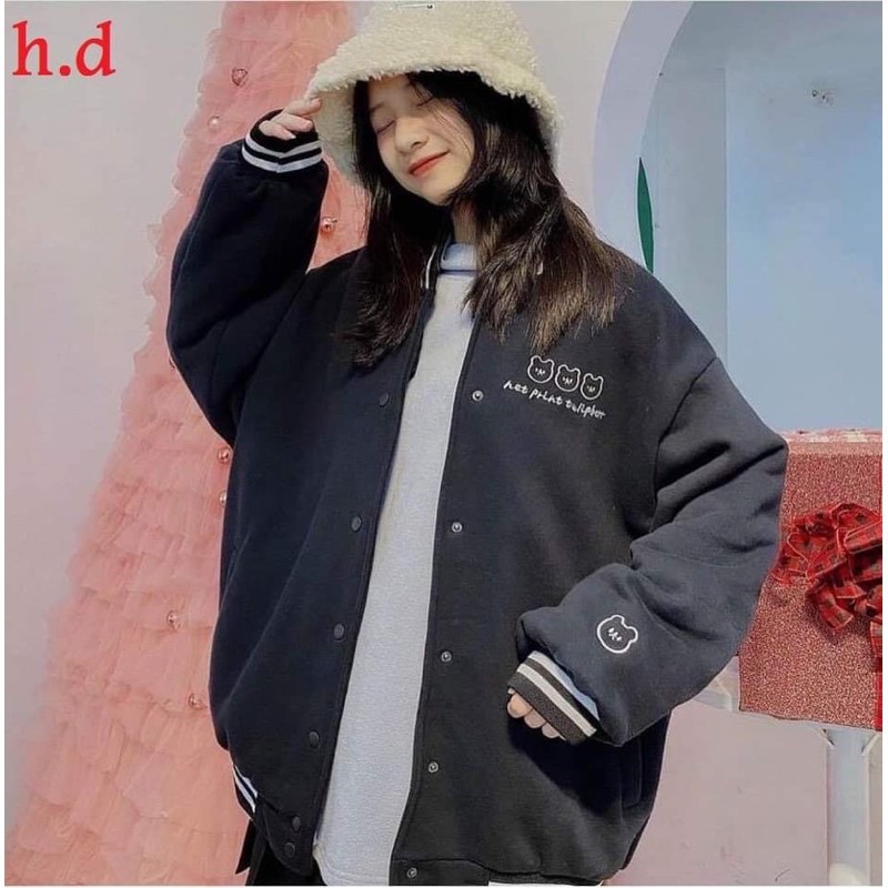 Áo gió bomber in gấu tay HĐ12