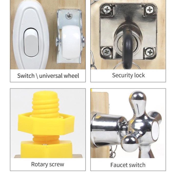 Hộp Bận Rộn Busy Cube Chất Liệu Gỗ Tự Nhiên An Toàn Cho Bé