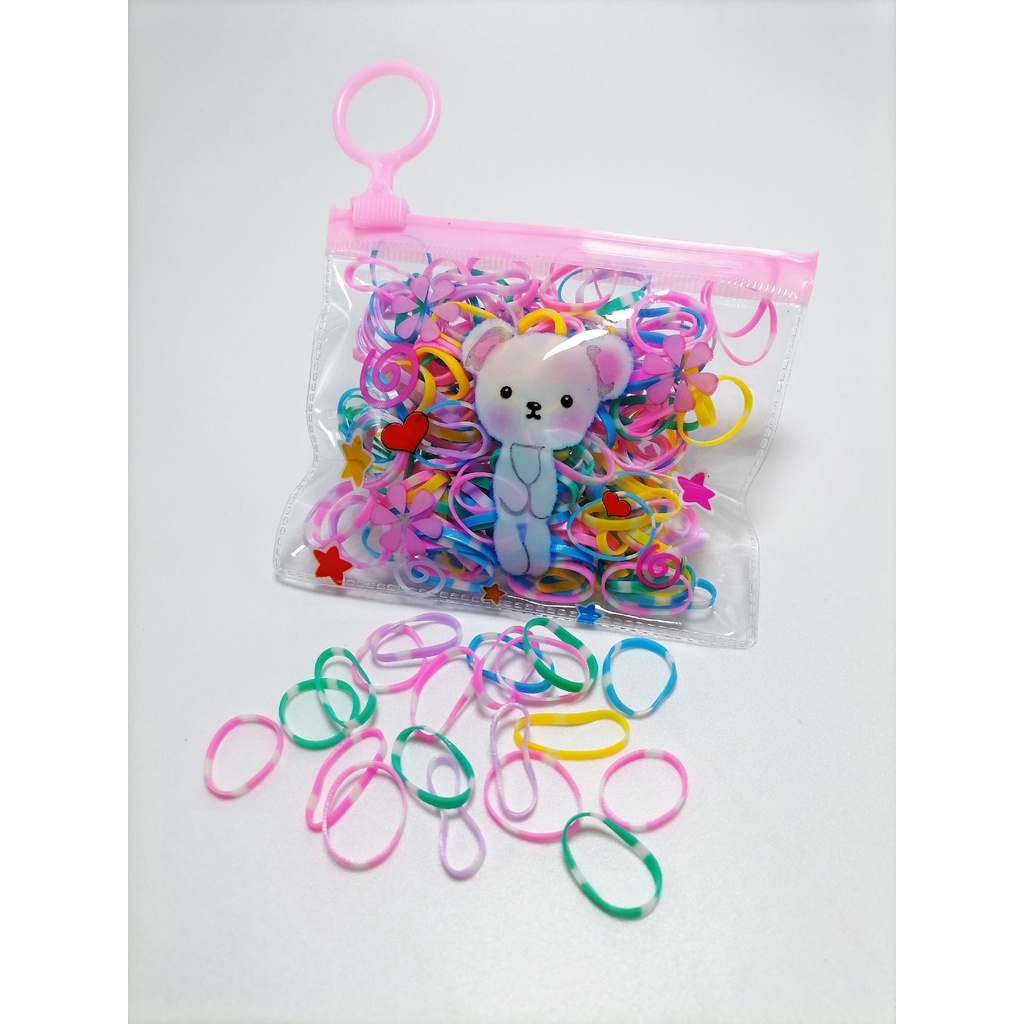 PVN44957 Combo Túi 100 Dây Chun Nịt Buộc Tóc Đơn Giản Mix Nhiều Màu Cho Bé Gái Giá Rẻ