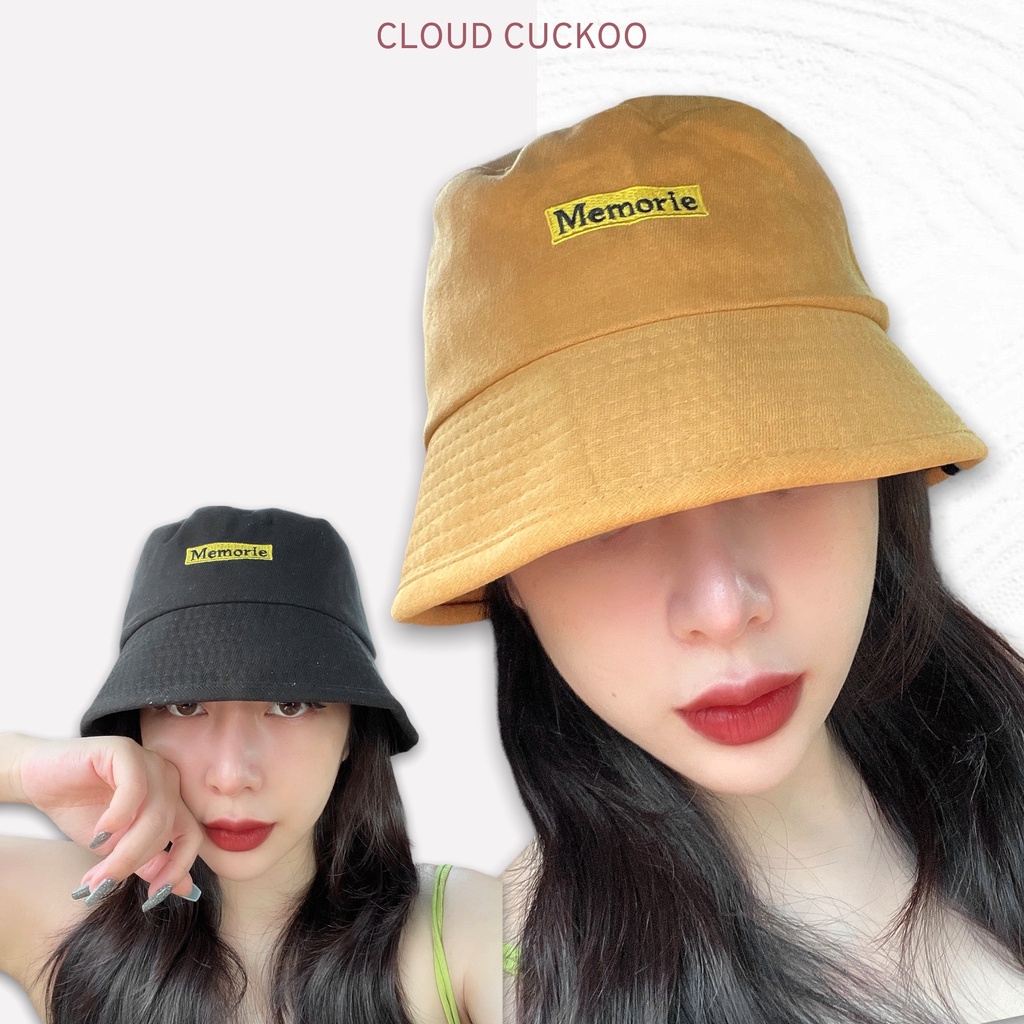 Mũ Bucket Thêu Chữ Đơn Giản Phom Nữ Vừa Vặn Chất Gần Tuyết Nhung - Mã Số: MBK05063