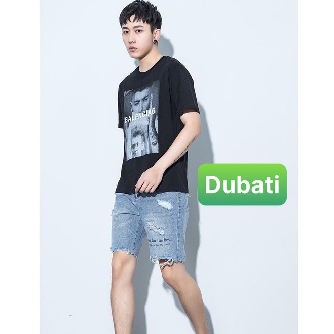 QUẦN SHORT SỌT JEAN NAM, QUẦN JEAN LỬNG CHẤT BÒ XANH CHỮ THÊU SÀNH ĐIỆU HOT TREND- DB 2009- DUBATI FASHION