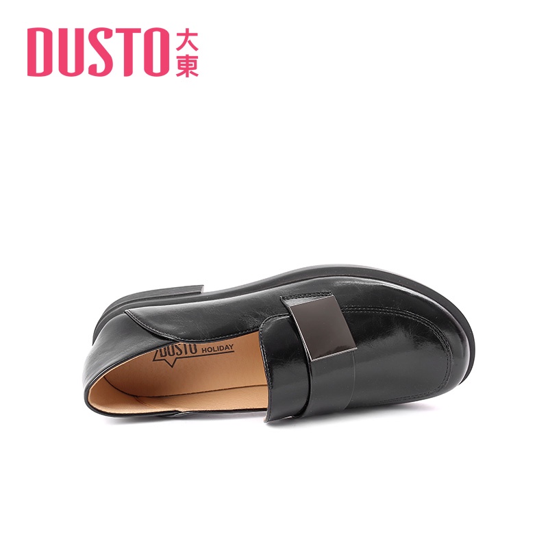 Giày lười nữ Dusto da trơn mịn, đế cao su chống trượt 2.5cm