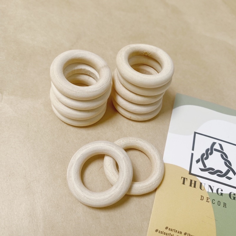 Vòng gỗ tròn/lục lạc gỗ phụ liện thủ công, đồ chơi handmade
