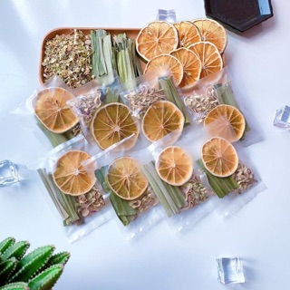 Set 8 gói trà cam sả detox- đẹp da, giảm cân, giảm mụn, thanh lọc cơ thể