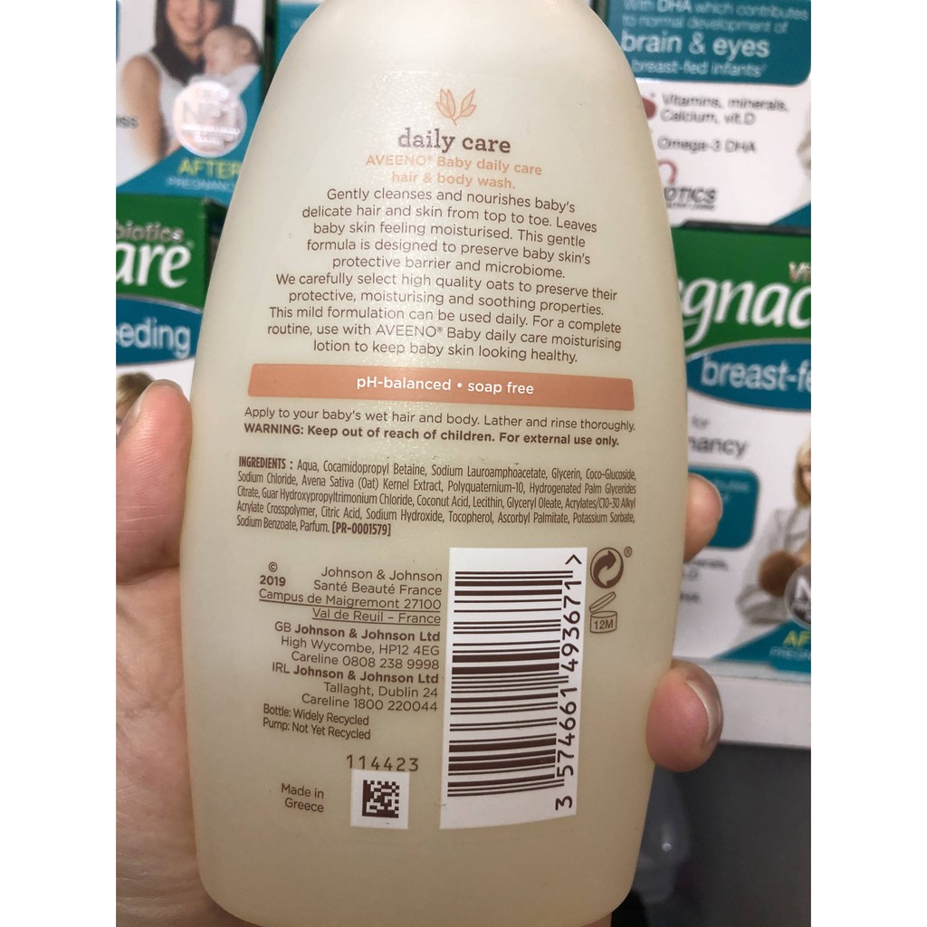 [NỘI ĐỊA ANH] Sữa tắm gội chiết xuất yến mạch dưỡng da cho bé Aveeno Baby