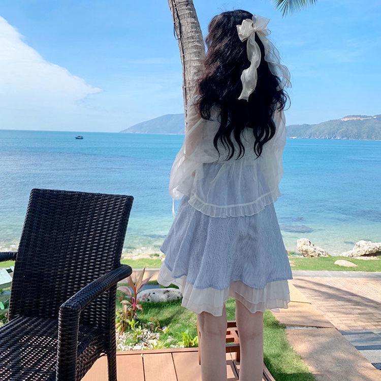 Đầm Hai Dây Thắt Nơ Phong Cách Pháp Thời Trang Mùa Hè Mới Dành Cho Nữ 2022