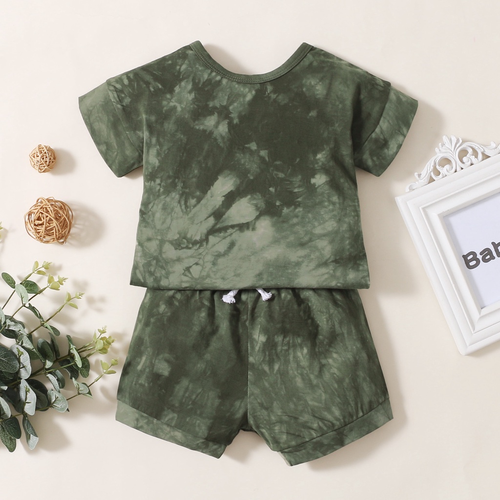 Set áo thun tay ngắn + quần ngắn MIKRDOO thời trang mùa hè đơn giản cho bé trai