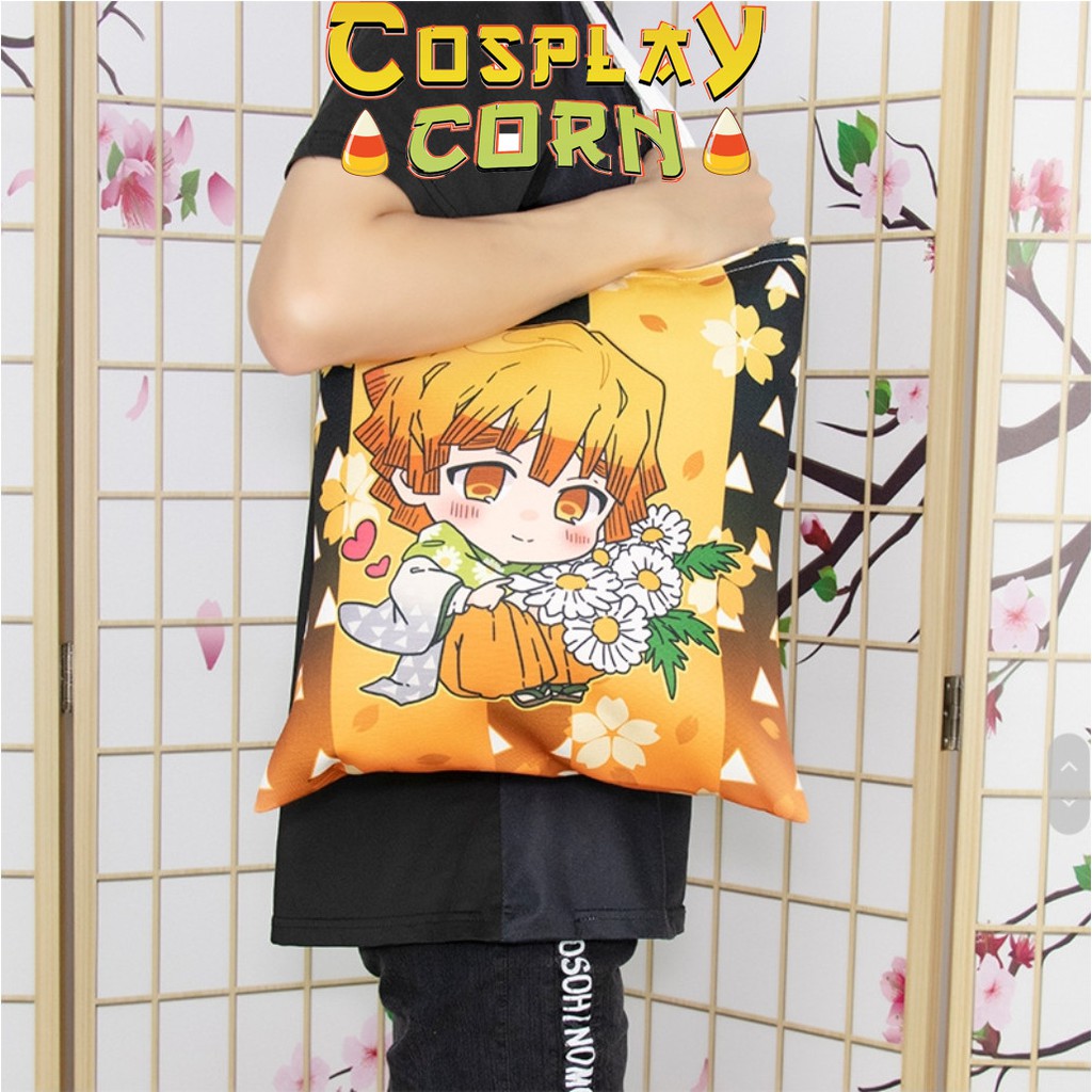 túi tote canvas họa tiết anime kimetsu no yaiba dễ thương