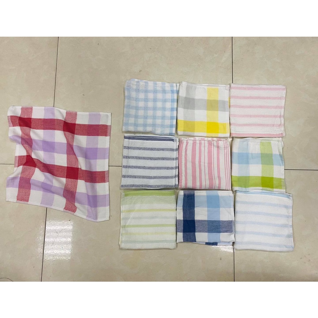Set 10 Khăn mặt cotton 34*34cm xuất khẩu