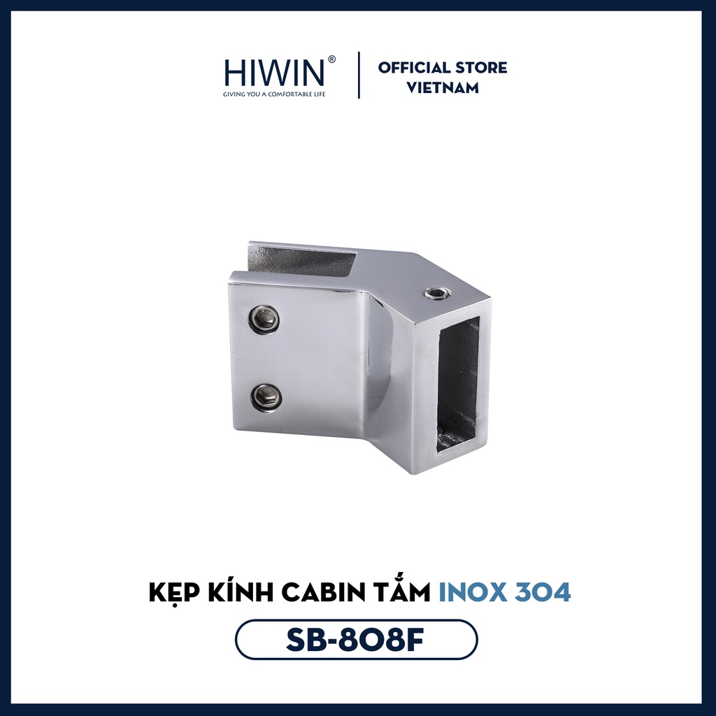 Kẹp kính thanh giằng cabin kính inox 304 mặt gương Hiwin SB-808F