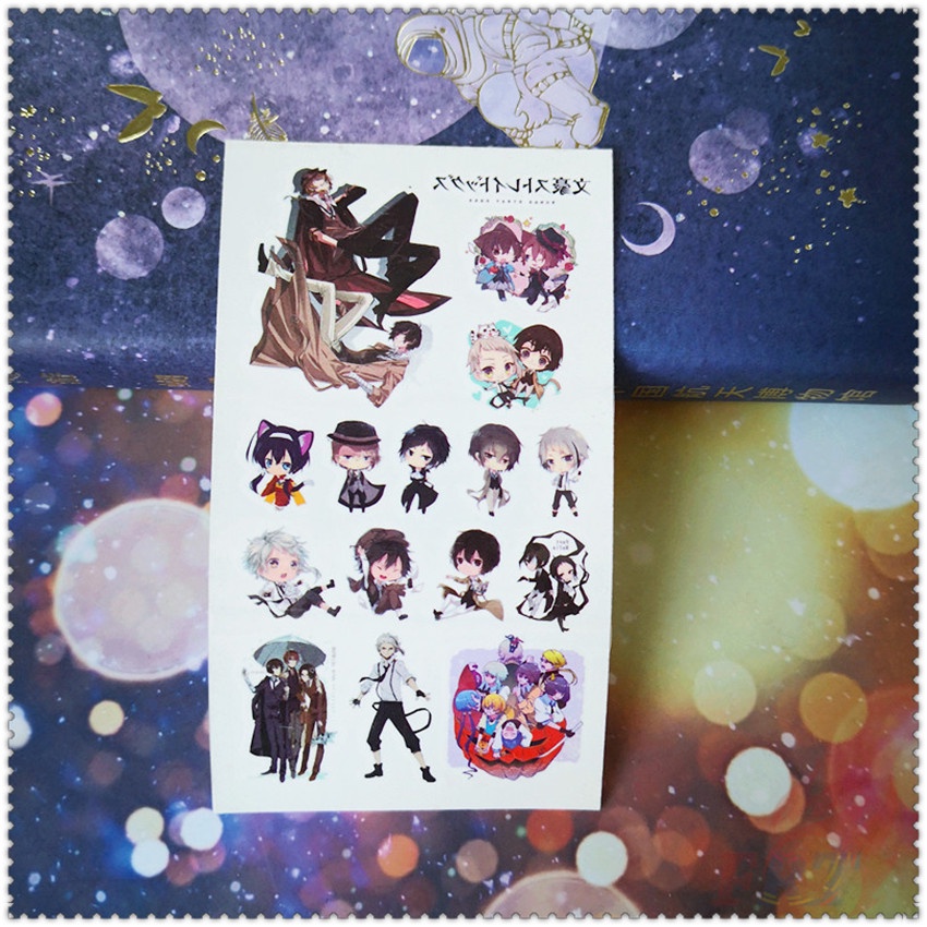 Miếng dán hình xăm tạm thời mini nhân vật anime Bungo Stray Dogs chống thấm nước