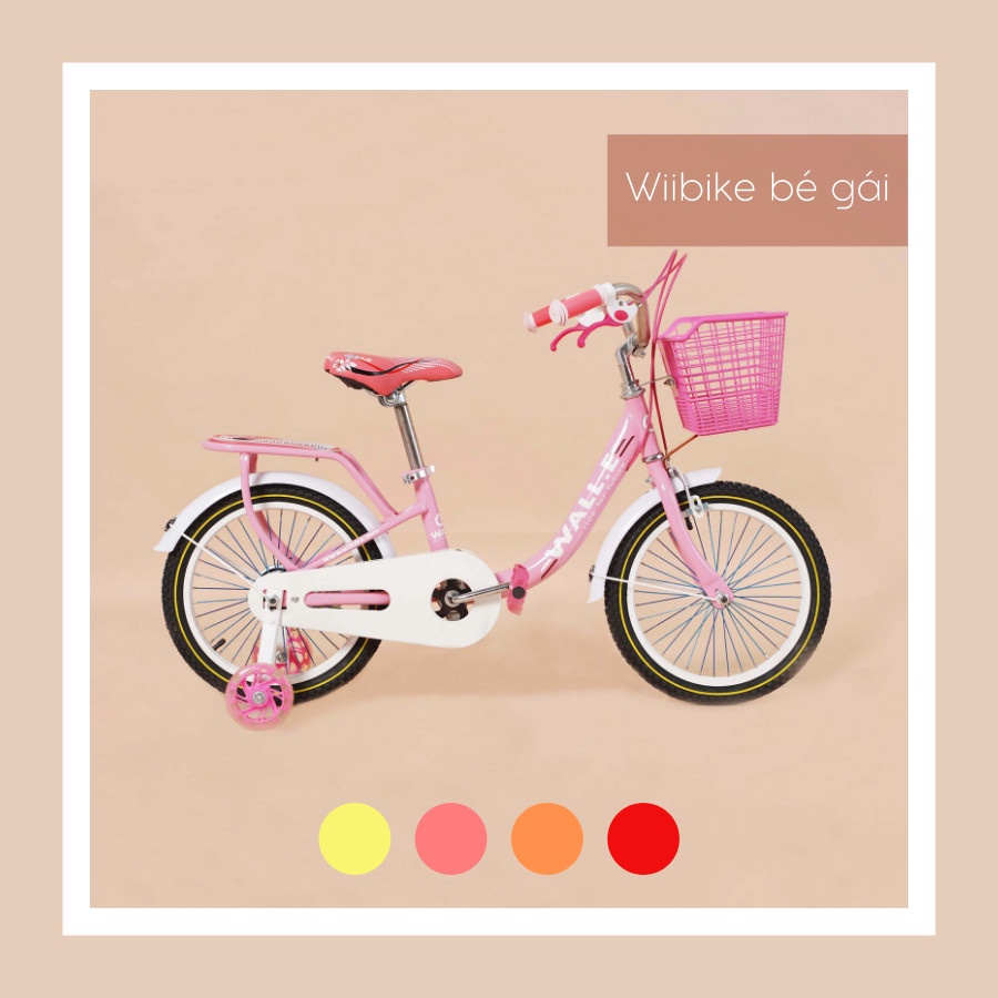 Xe đạp trẻ em Wiibike Wall.E 4 bánh dành cho nữ 16inch