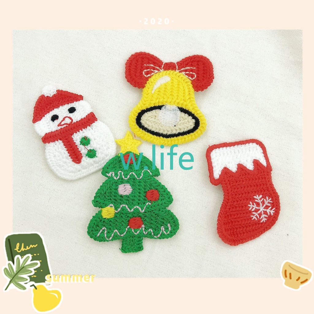 Kẹp tóc hình ông già noel/tuần lộc/tuần lộc bằng len xinh xắn