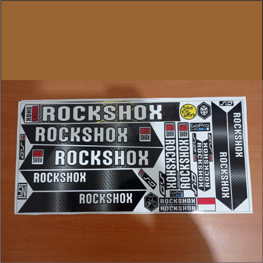 Miếng dán decal xe đạp in Rockshox