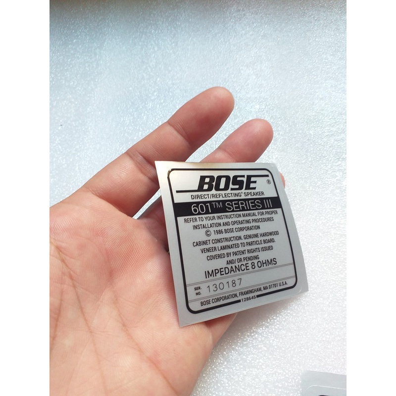 Tem Loa Bose 601 Seri III Decal Dán Mặt Sau Loa
