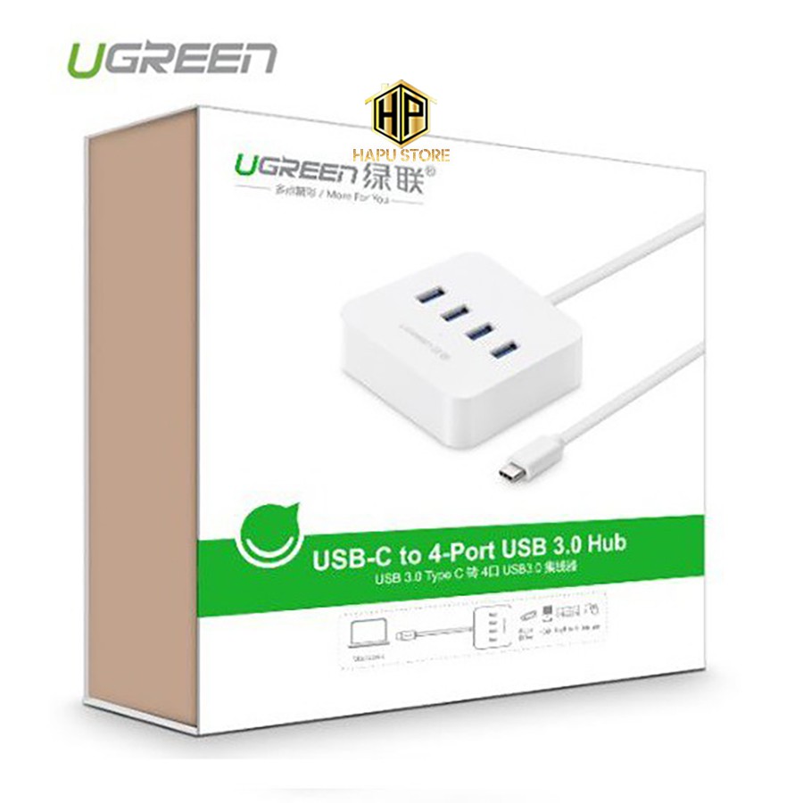 Cáp USB Type C ra 4 cổng USB 3.0 Ugreen 30316 - Hub chia USB chính hãng - Hapustore