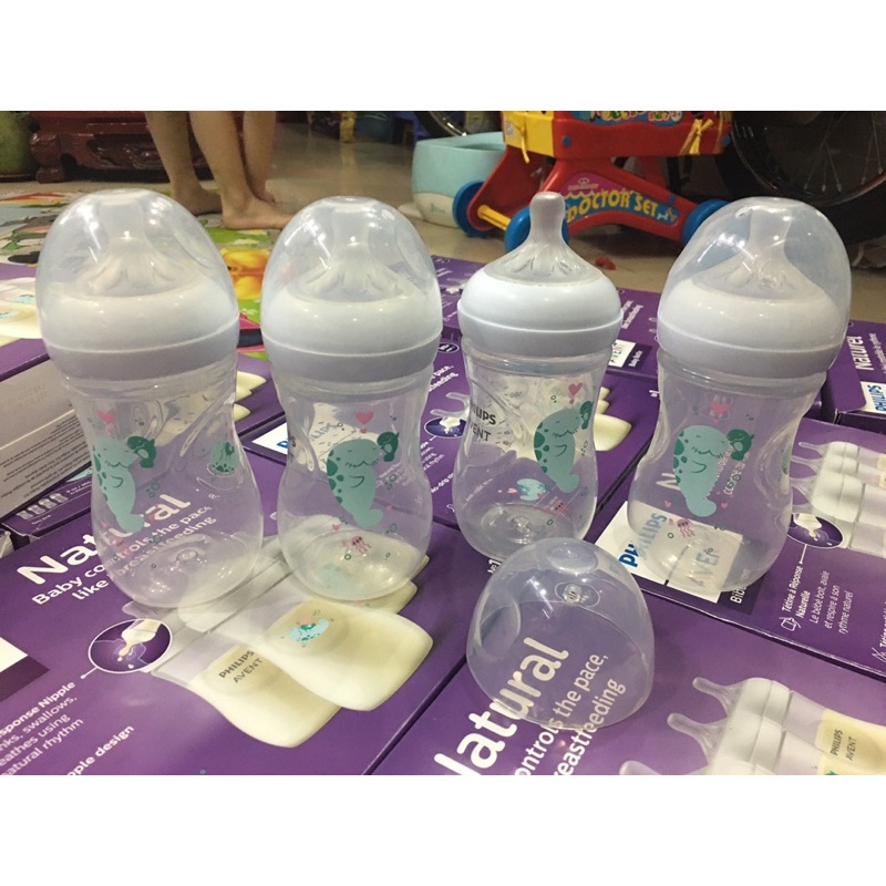 Thân bình sữa avent trắng, hoạ tiết ,hải cẩu 2022 260ml