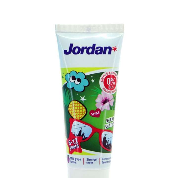 - Kem đánh răng cho trẻ em 6-12 tuổi vị nho Jordan Step 2, 75g/tuýp