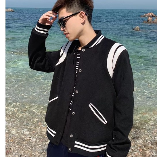 Áo khoác Bomber Jacket Đen Trắng Mẫu Mỏng Mặc Mùa Hè – SIÊU SALE