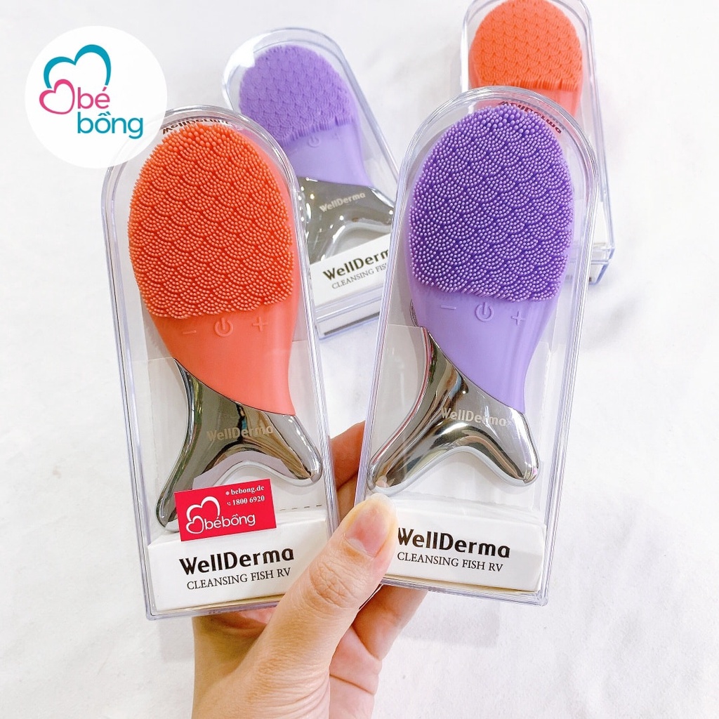 Máy rửa mặt WellDerma màu cam/ tím