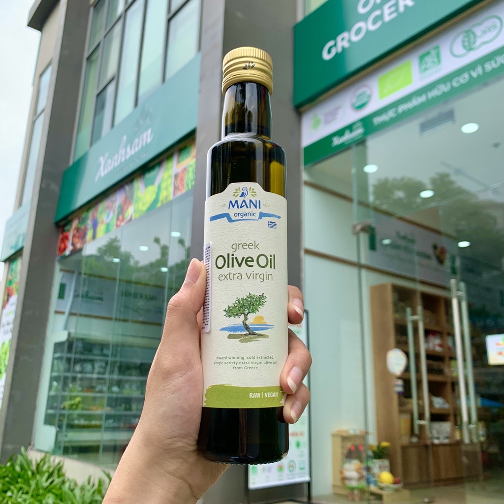 Dầu Olive Hữu Cơ Nguyên Chất Ép Lạnh 250ml Mani Hy Lạp - XanhSam
