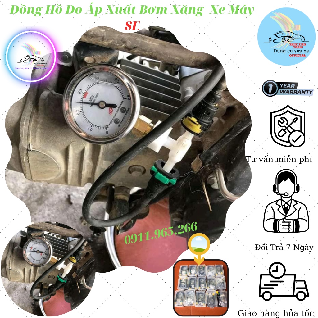Đồng hồ đo áp xuất bơm xăng xe máy|Dụng cụ sửa chữa xe máy