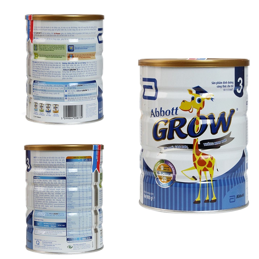 Sữa bột Abbott Grow 1,2,3,4 900g