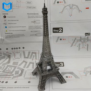 MÔ HÌNH 3D KIM LOẠI LẮP RÁP THÁP EIFFEL - chưa ráp