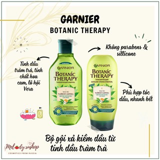 Bộ gội xả làm sạch sâu, kiềm dầu Garnier Botanic Therapy từ dầu tràm trà