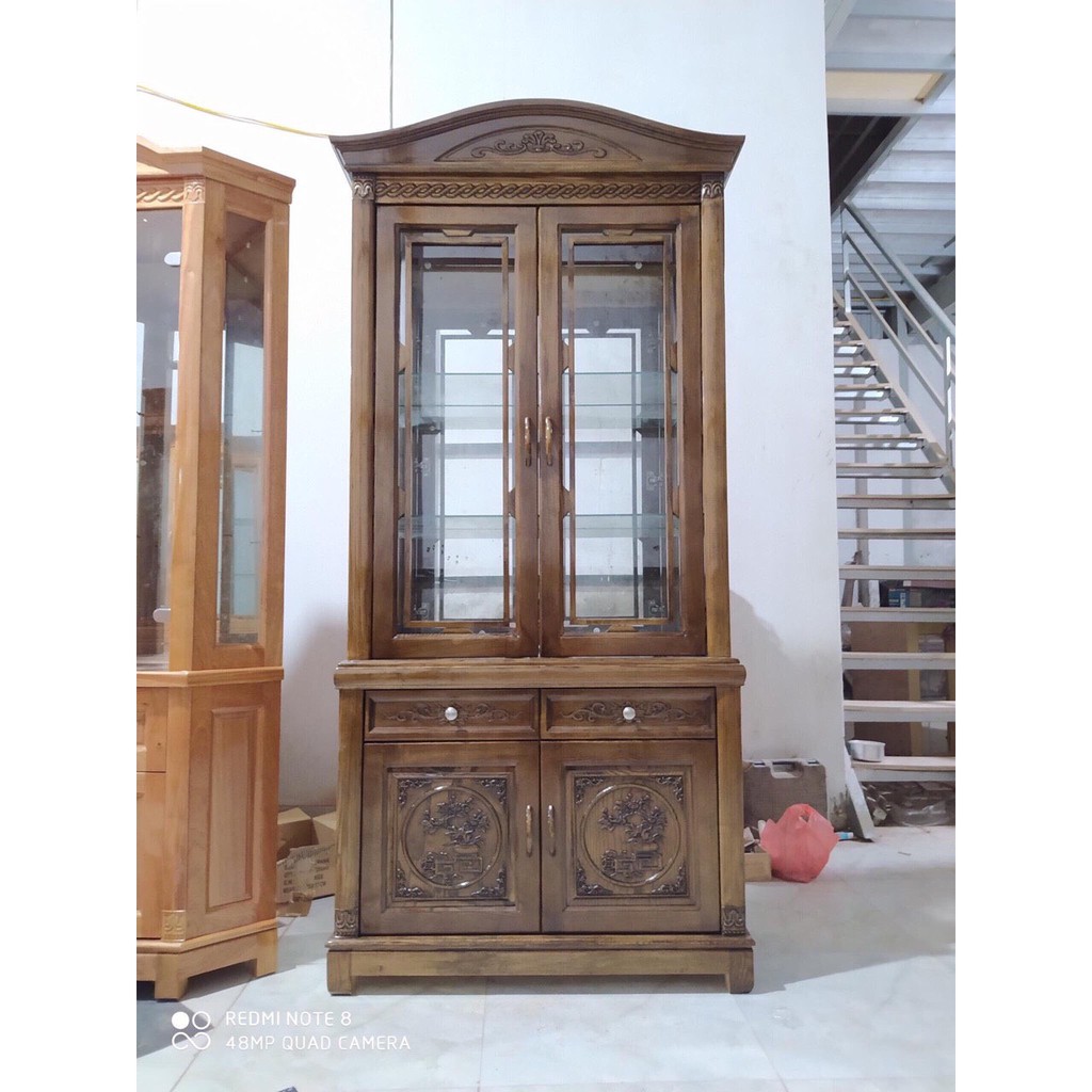 TỦ RƯỢU - Tủ Góc - Kệ Góc Trang Trí Gỗ Tự Nhiên Sồi Nga Cao Cấp