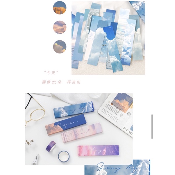 Set sổ mix washi kèm note và bookmark So005