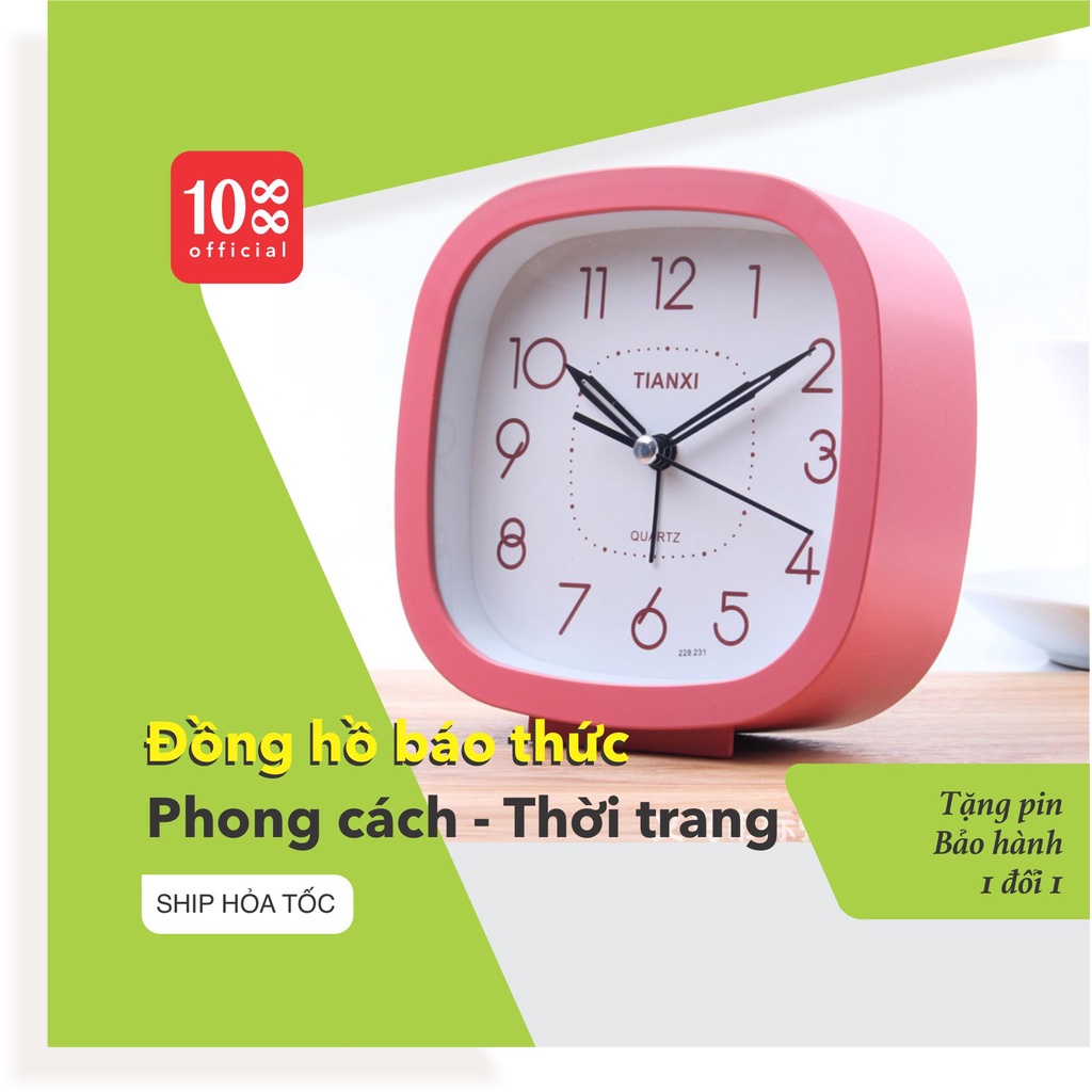 Đồng hồ để bàn trang trí đẹp - có báo thức, tặng kèm pin chống chảy nước