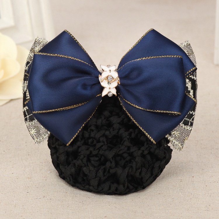 Kẹp Tóc Hình Nơ Họa Tiết Kẻ Sọc Thời Trang Công Sở Cho Nữ