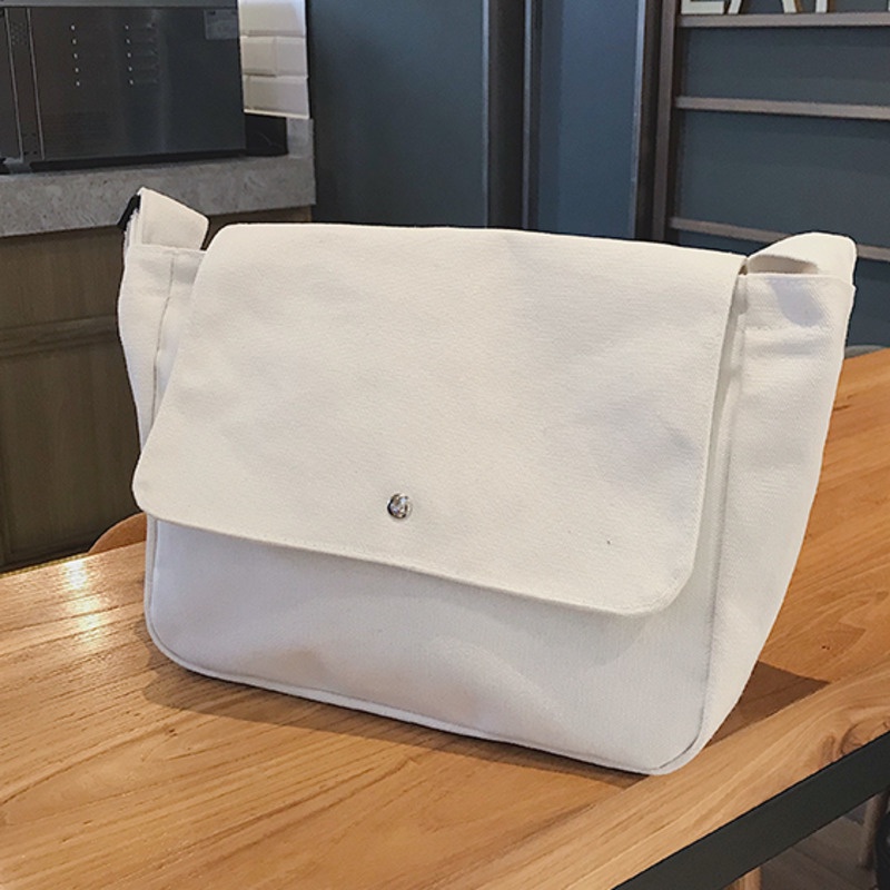 Túi Xách Canvas Màu Đen Cỡ Lớn 19002 Phong Cách Hàn Quốc