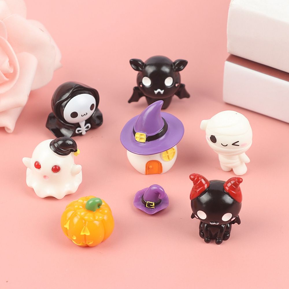 Epoch Mô Hình Chú Nhện / Bí Ngô / Dơi Mini Bằng Nhựa Resin Dễ Thương Dùng Trang Trí Halloween Diy