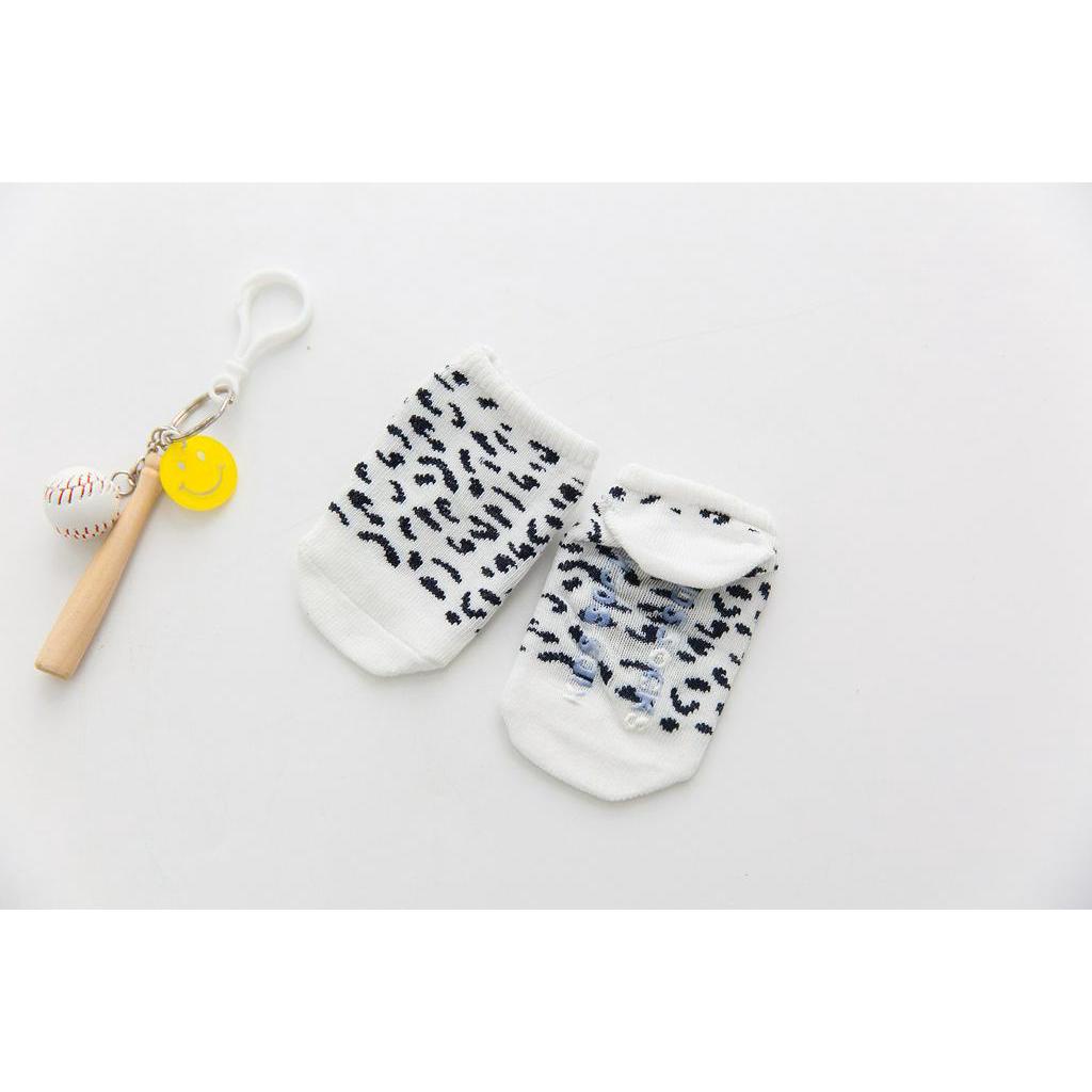 Vớ cotton KOKOROCARE cổ thấp in họa tiết hoạt hình dơi/báo cho bé 0-4 Tuổi S/M YQ-06